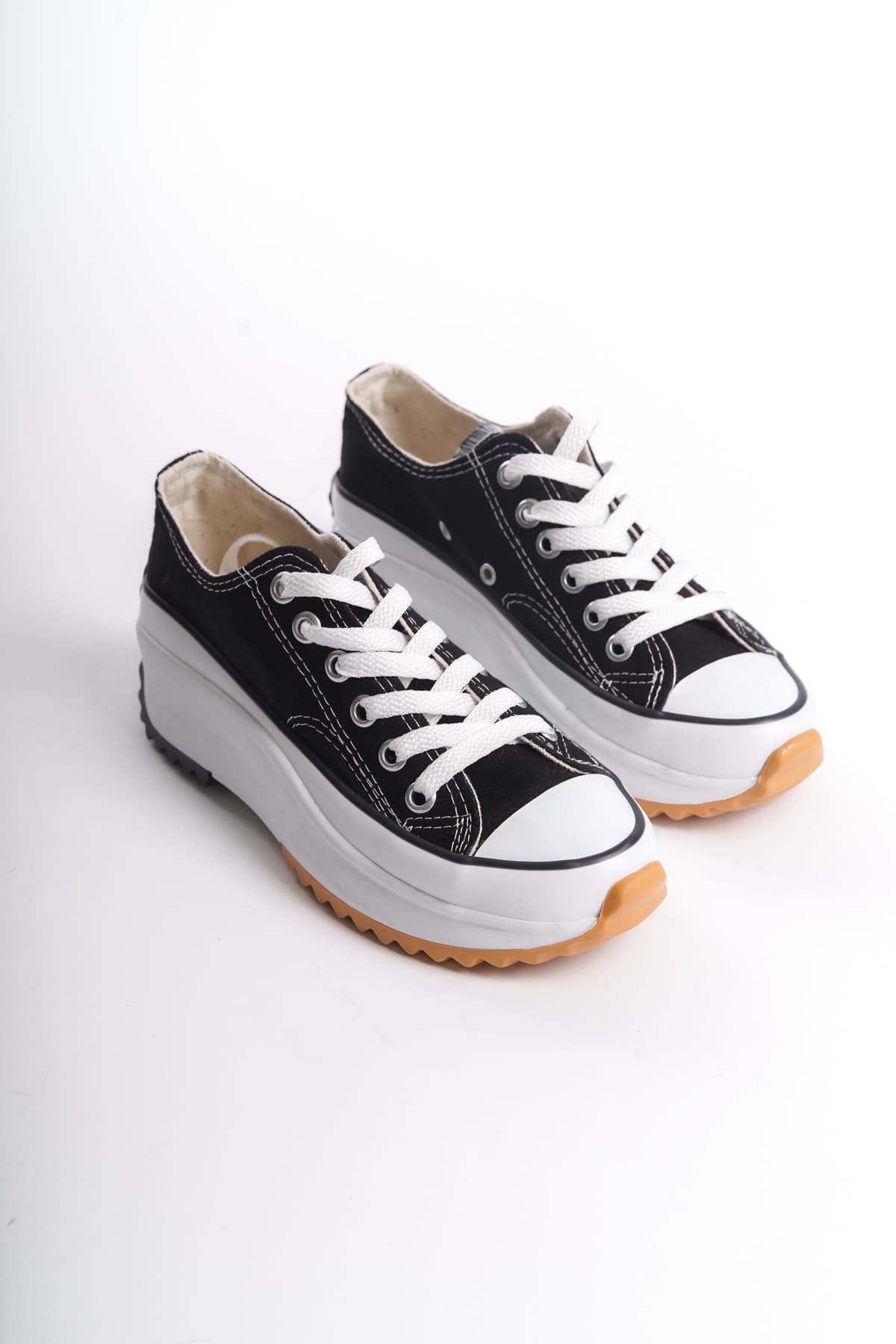NICE Lace-Up Orthopedic Sole Linen Black Women's Sneaker
