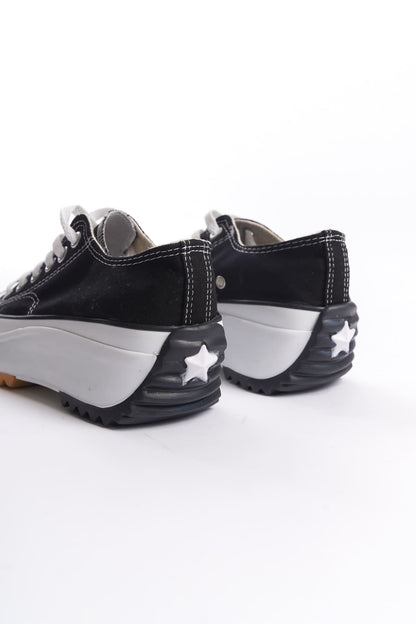 NICE Lace-Up Orthopedic Sole Linen Black Women's Sneaker