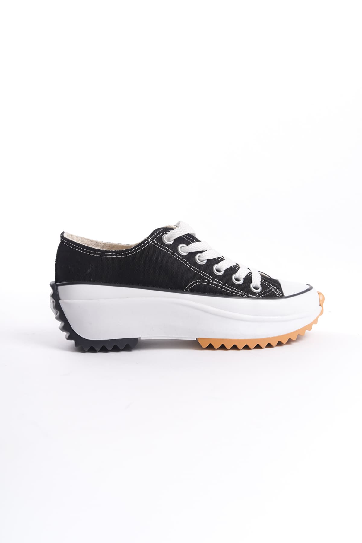 NICE Lace-Up Orthopedic Sole Linen Black Women's Sneaker