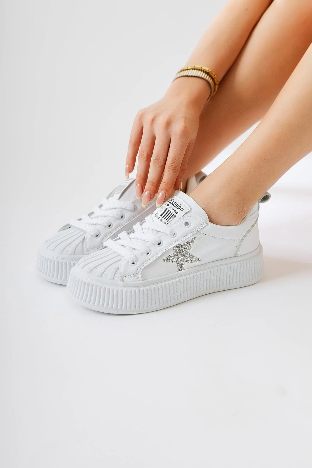 Piata Beyaz Bağcıklı Star Spor Ayakkabı