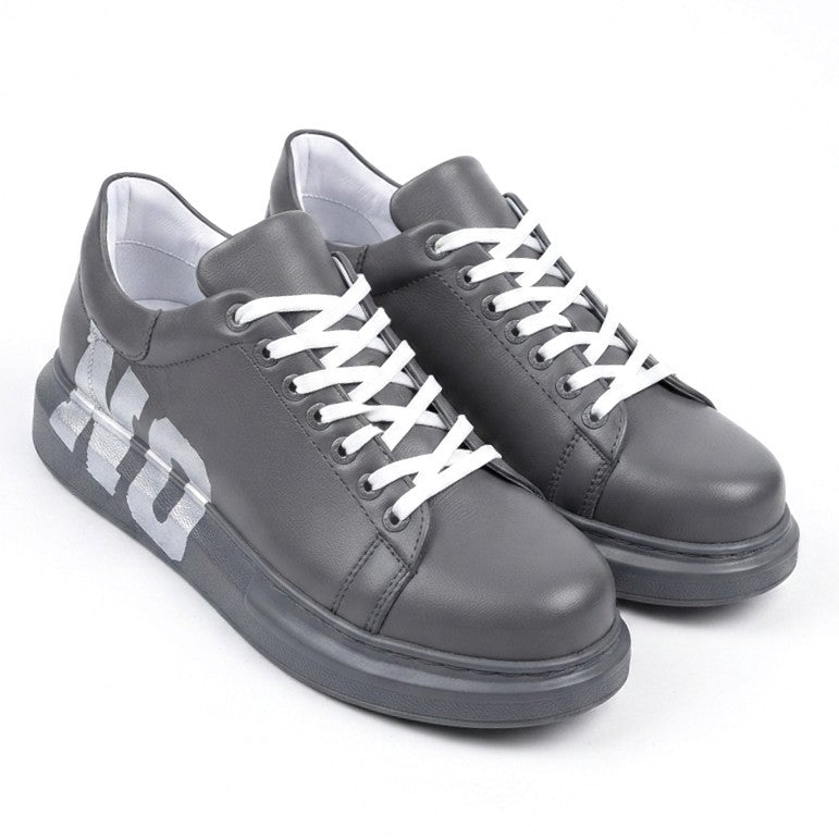 Pittura Yüksek Kalite Alexandre Taban Özel Baskılı Erkek Sneaker Gri Koyu