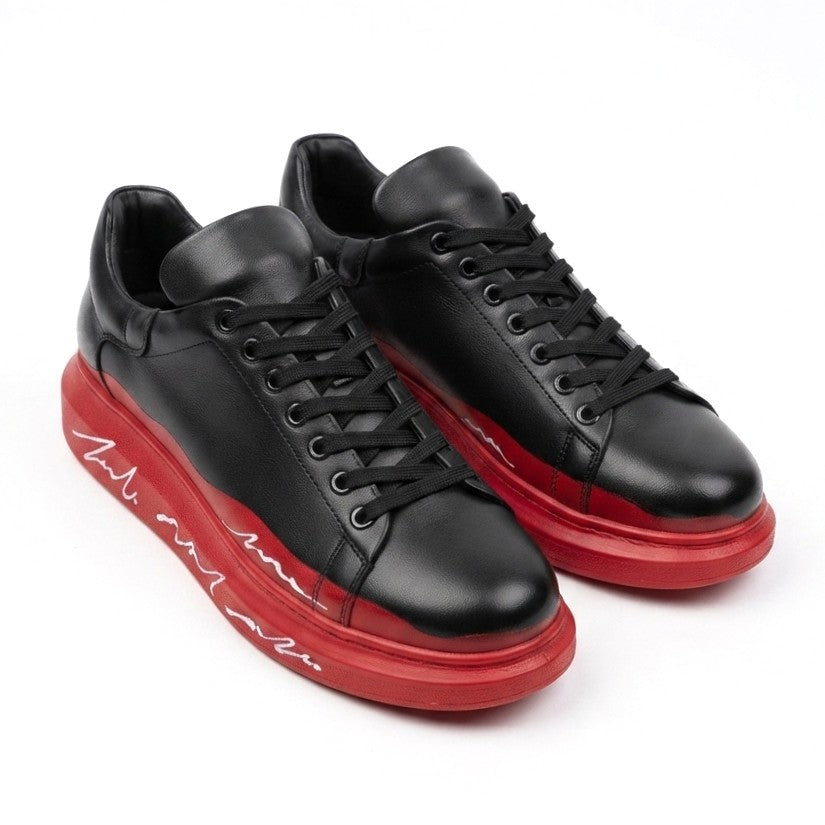 Pittura Yüksek Kalite Alexandre Taban Özel Baskılı Erkek Sneaker Kırmızı Beyaz