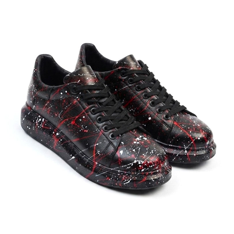 Pittura Yüksek Kalite Alexandre Taban Özel Baskılı Erkek Sneaker Kırmızı Splush