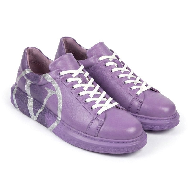 Pittura Yüksek Kalite Alexandre Taban Özel Baskılı Erkek Sneaker Koyu Mor