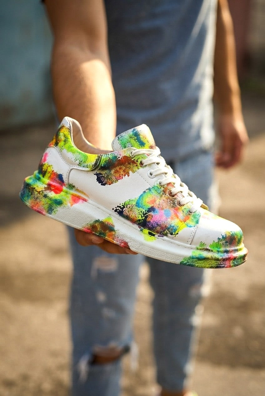 Pittura Yüksek Kalite Alexandre Taban Özel Baskılı Erkek Sneaker Renkli