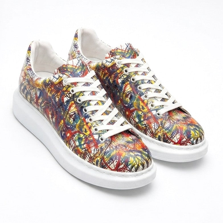 Pittura Yüksek Kalite Alexandre Taban Özel Baskılı Erkek Sneaker Renkli Splush