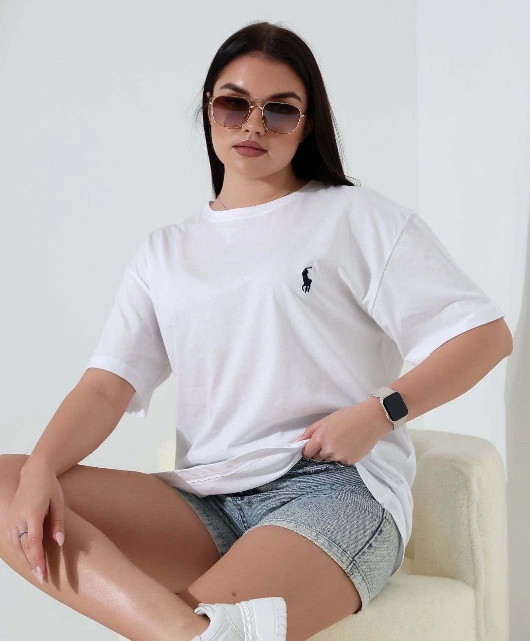 Pl Nakış İşlemeli Kadın Oversize Kadın T-Shirt