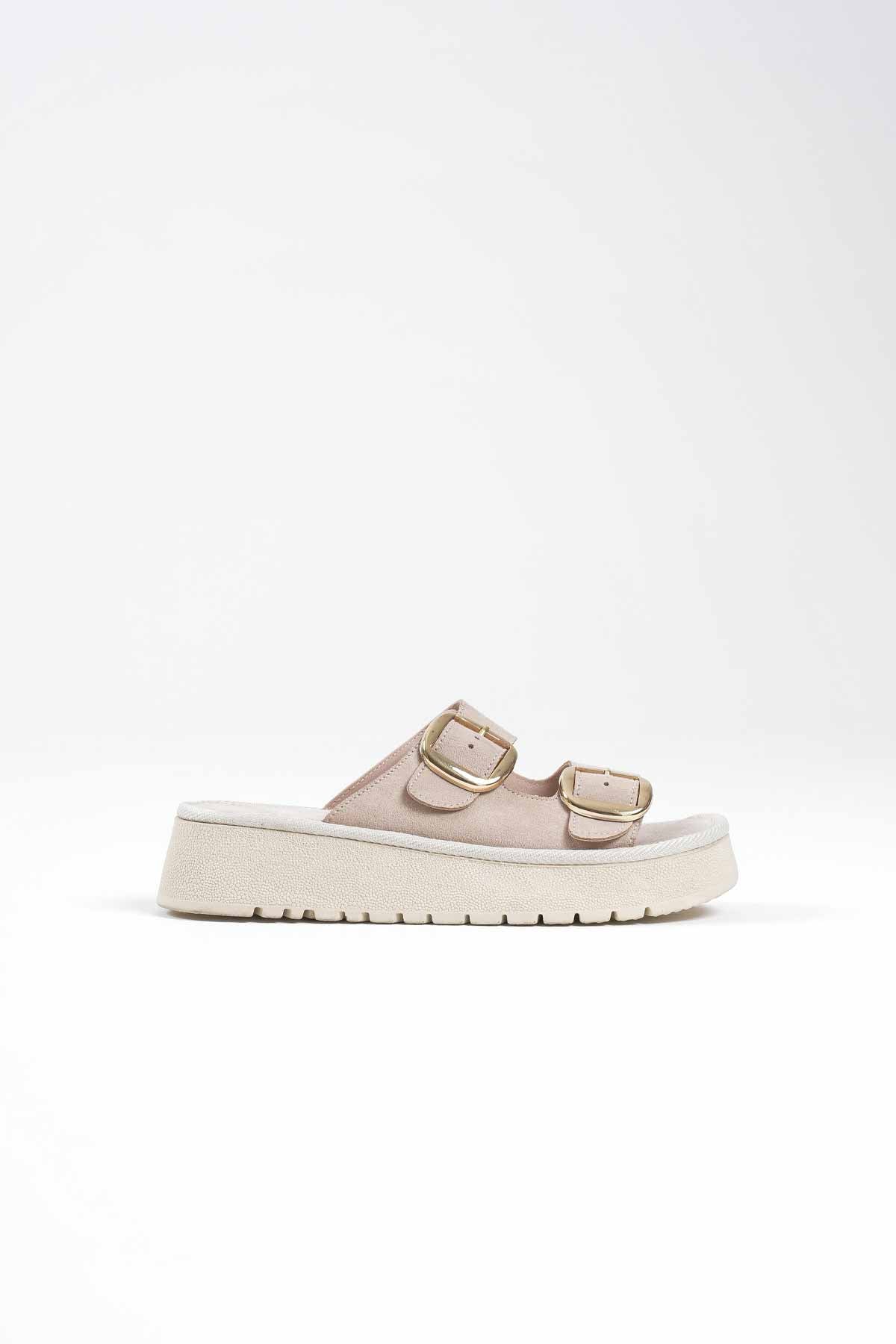 Place Premium Beige Suede Slippers
