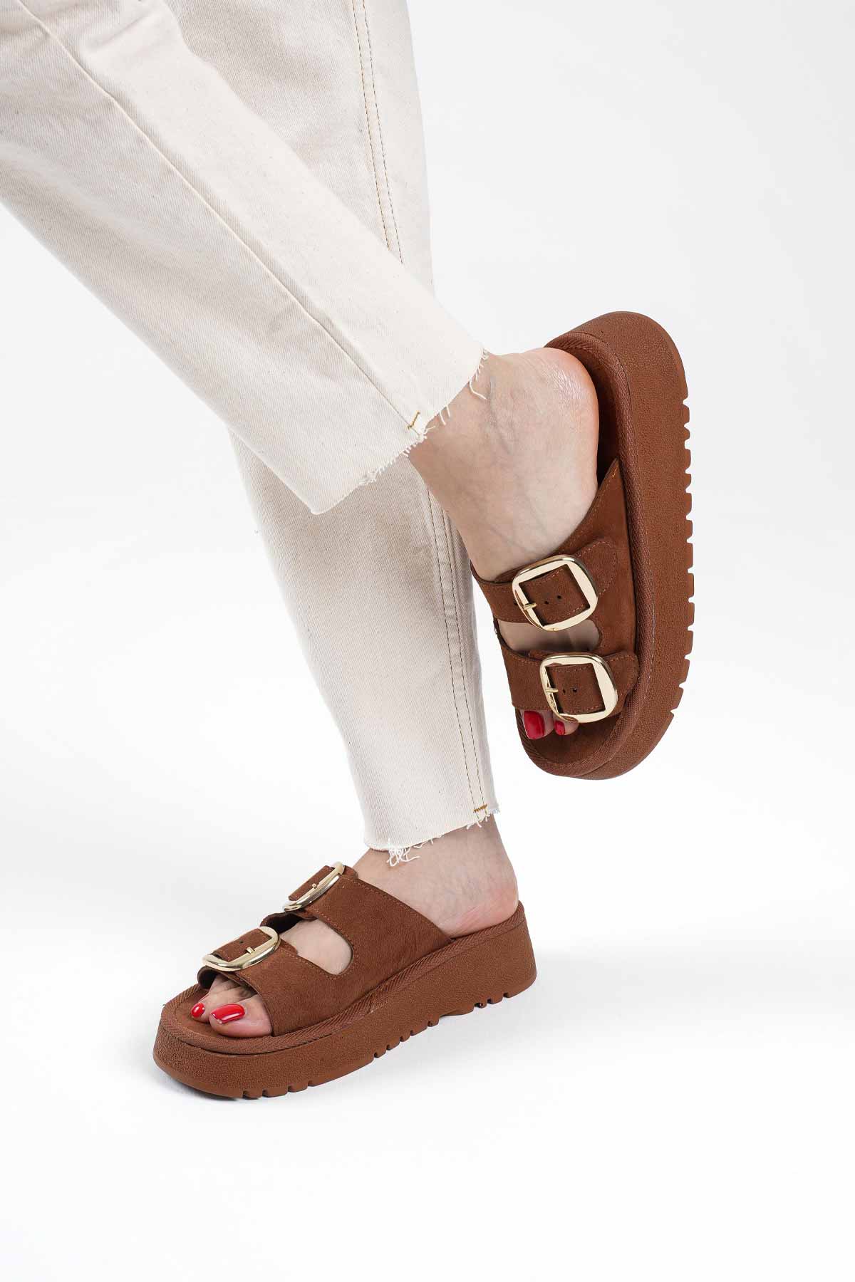 Place Premium Tan Suede Slippers