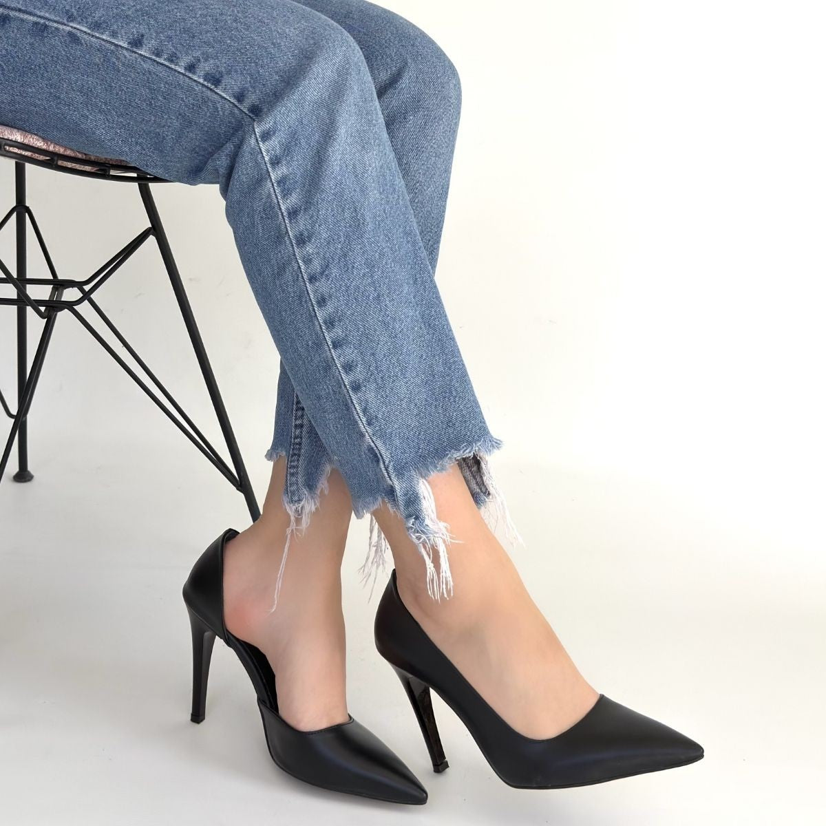 Pley Siyah Stiletto Ayakkabı