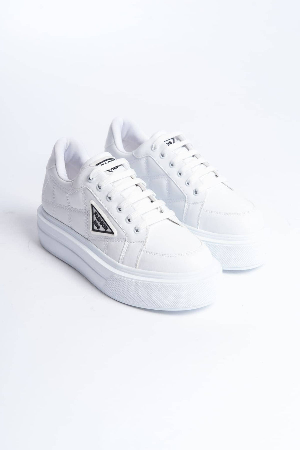 PRAG Premium Bağcıklı Ortopedik Kadın Sneaker - Beyaz