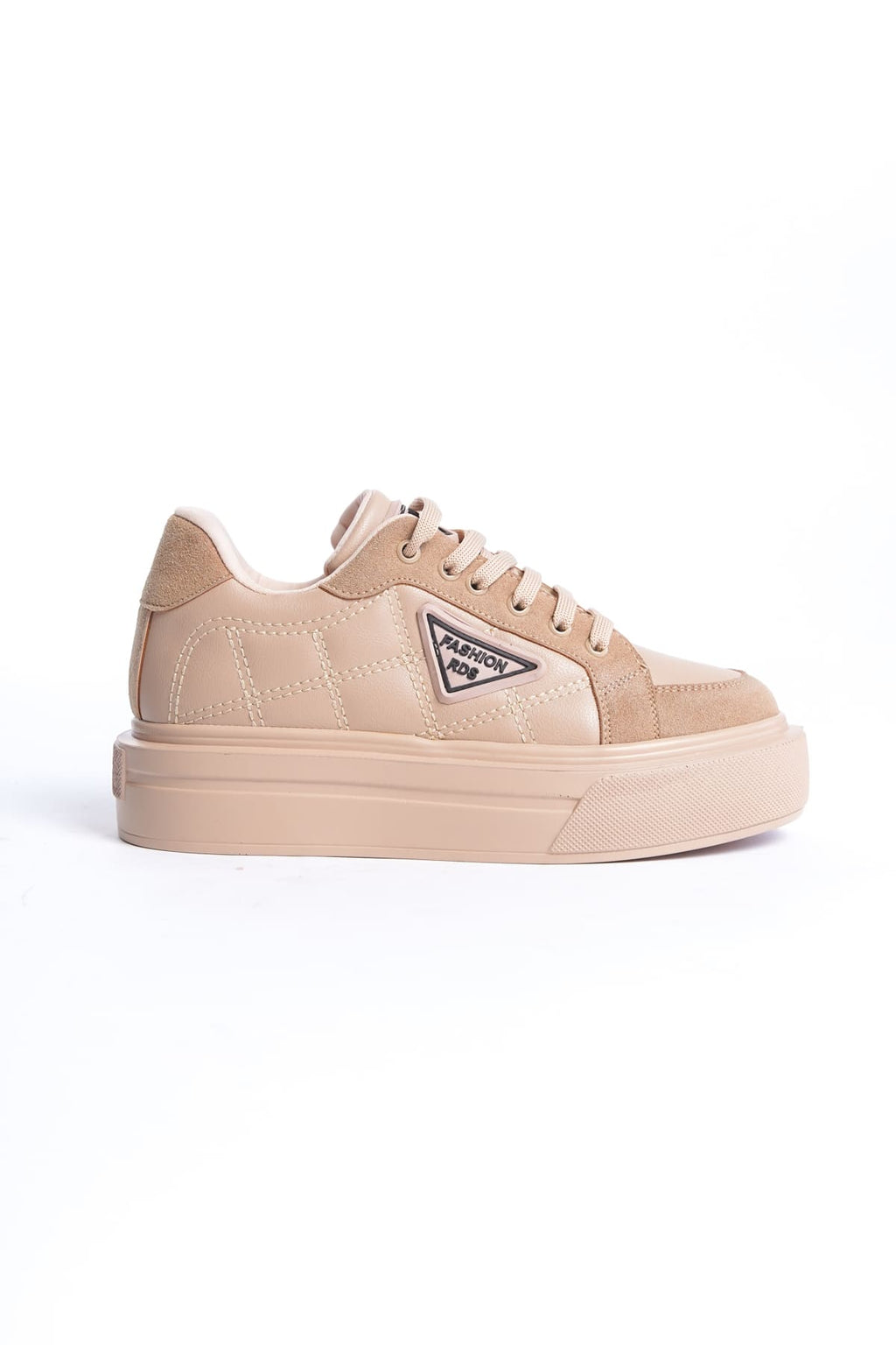 PRAG Premium Bağcıklı Ortopedik Kadın Sneaker - Ten