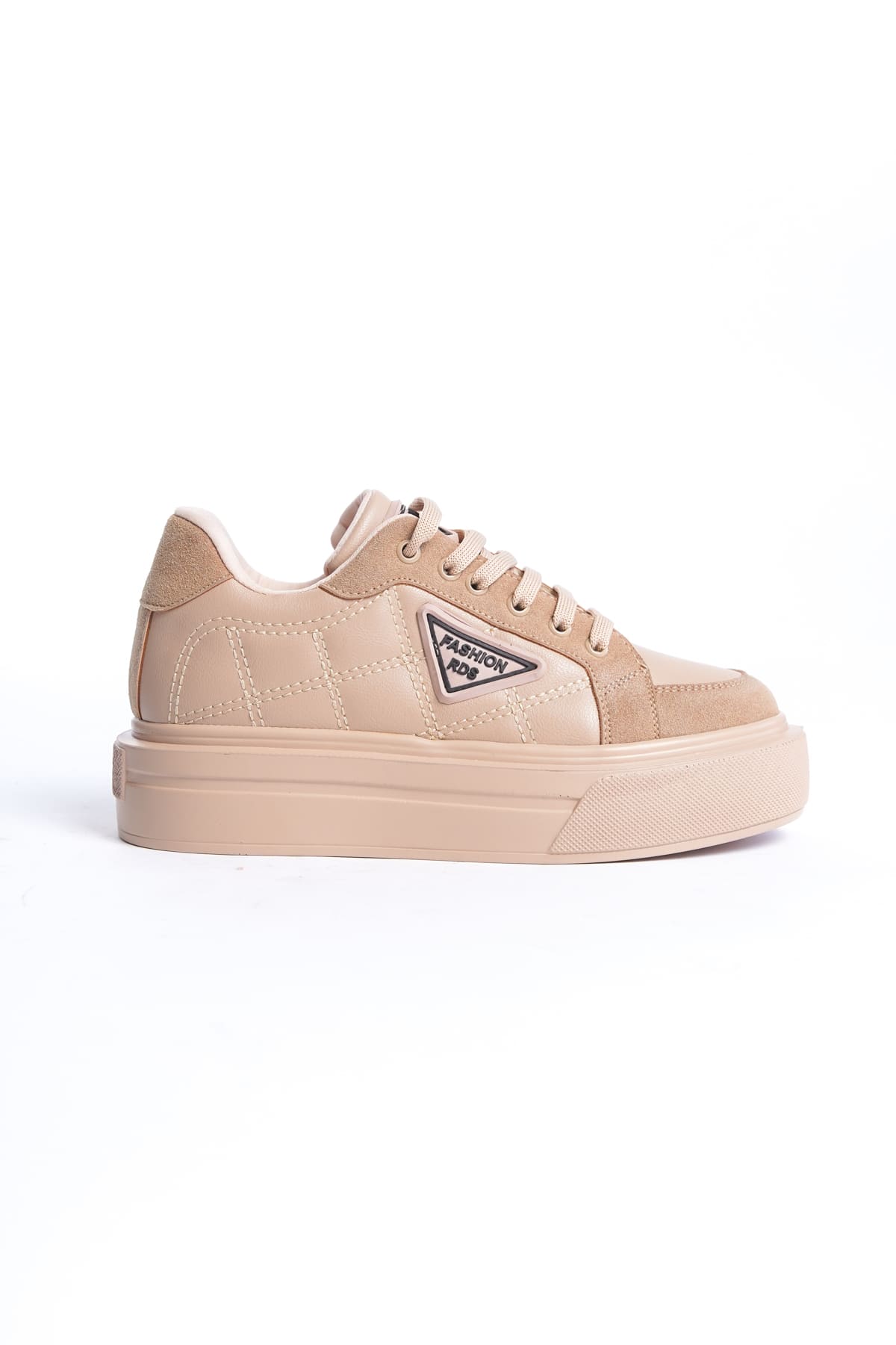 PRAG Premium Bağcıklı Ortopedik Kadın Sneaker - Ten