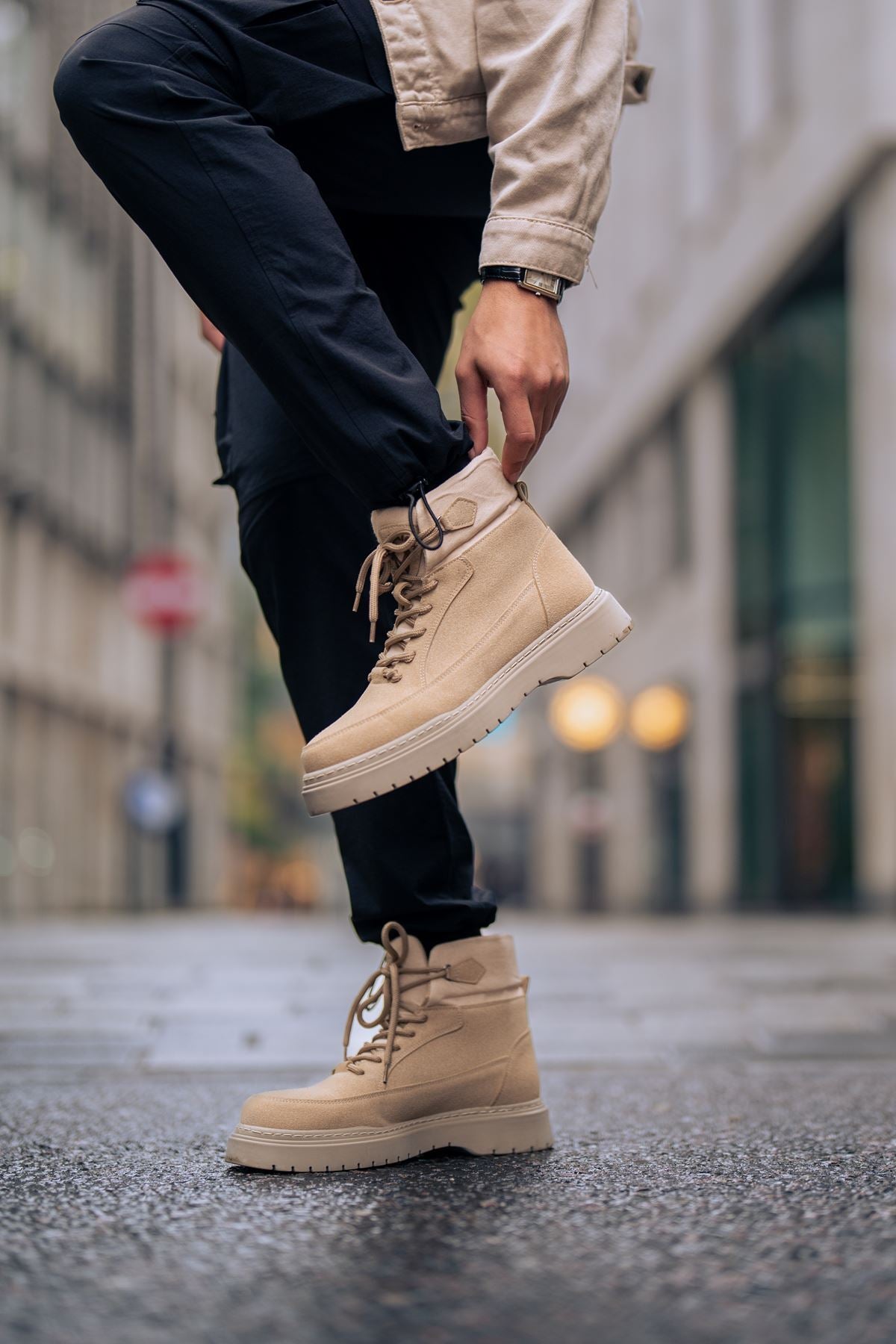 ZRC225 Premium Impact Gore-Tex Erkek Bot Kum Bej Süet