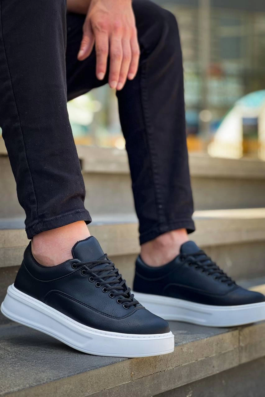 Premium Siyah Cilt Bağcıklı  Günlük Erkek  Ayakkabı