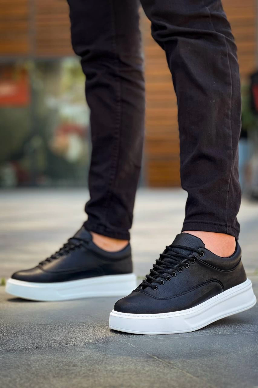 Premium Siyah Cilt Bağcıklı  Günlük Erkek  Ayakkabı