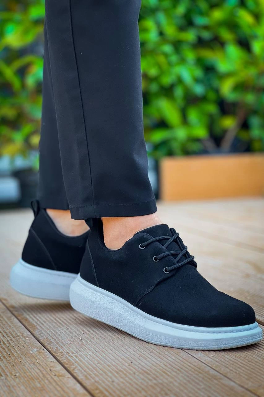 Premium  Siyah Süet Bağcıklı  Günlük Erkek  Ayakkabı