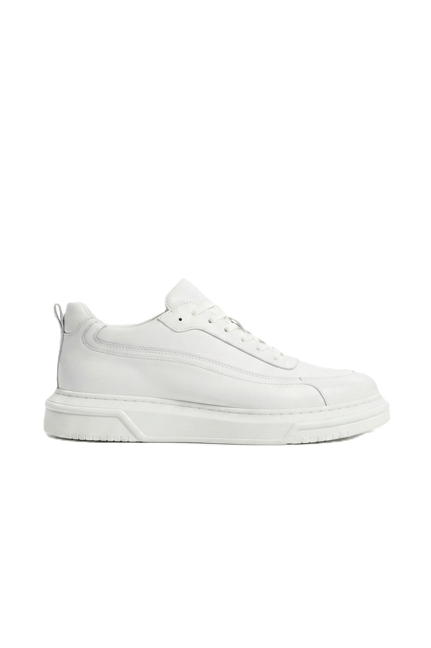 Prevos Yüksek Kalite Kalın Taban Erkek Sneaker Beyaz
