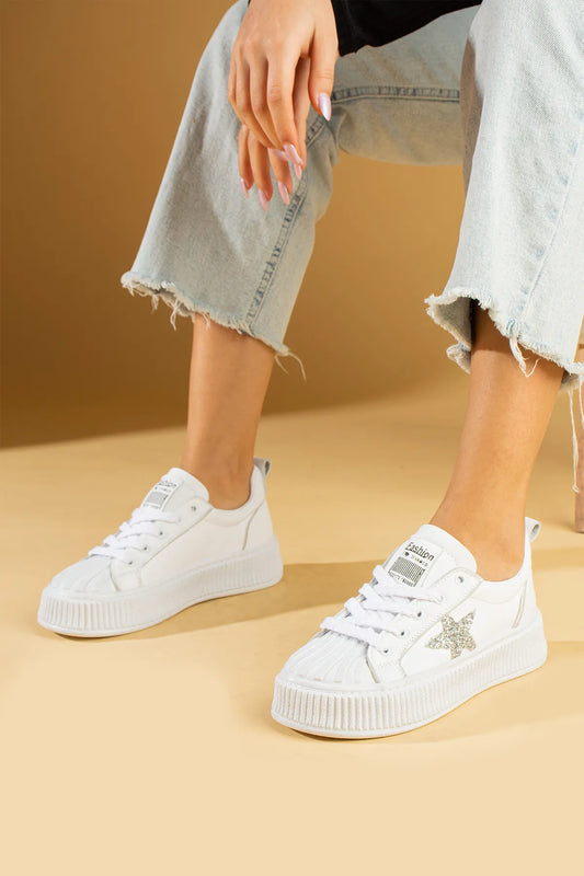 Star Rahat Ergonomik Premium Kadın Sneaker Beyaz