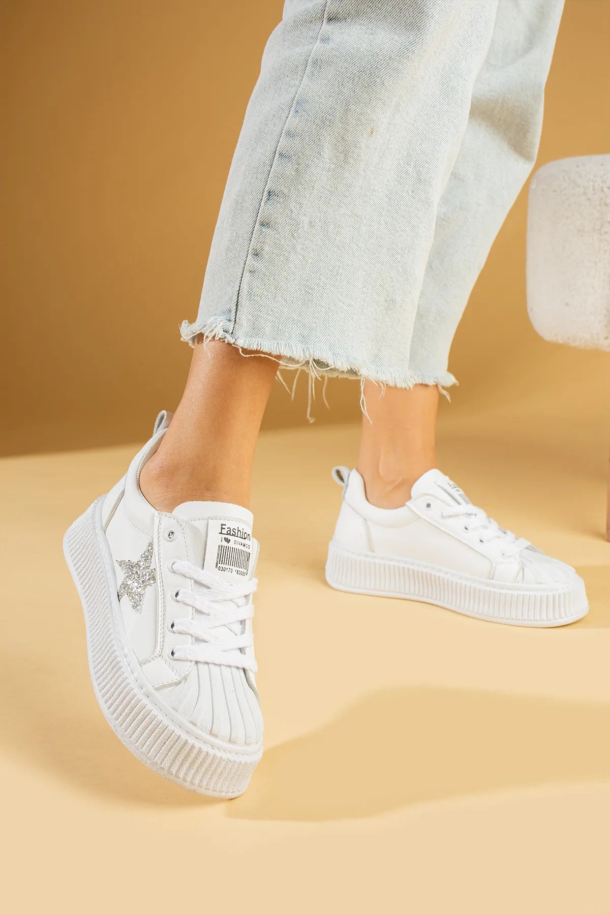 Star Rahat Ergonomik Premium Kadın Sneaker Beyaz
