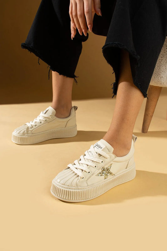 Star Rahat Ergonomik Premium Kadın Sneaker Ten