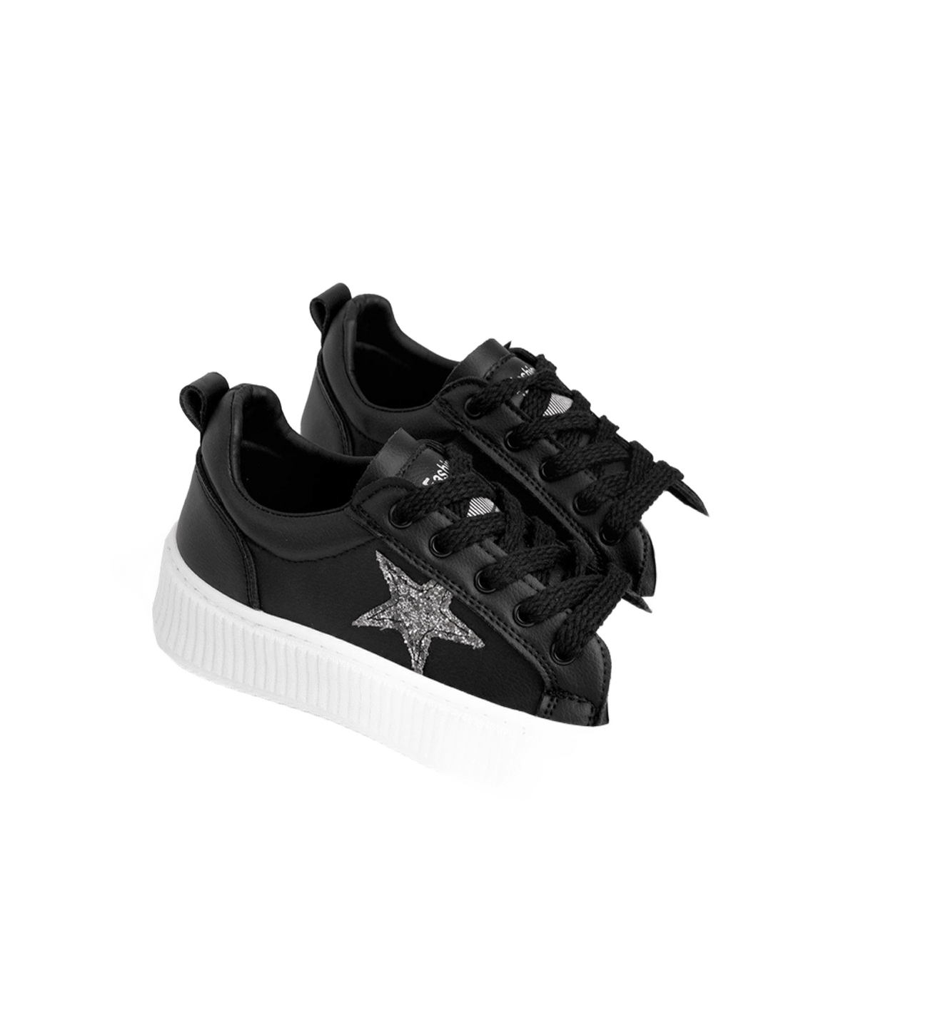 Star Comfortable Ergonomic Premium Women's Sneakers Black White 