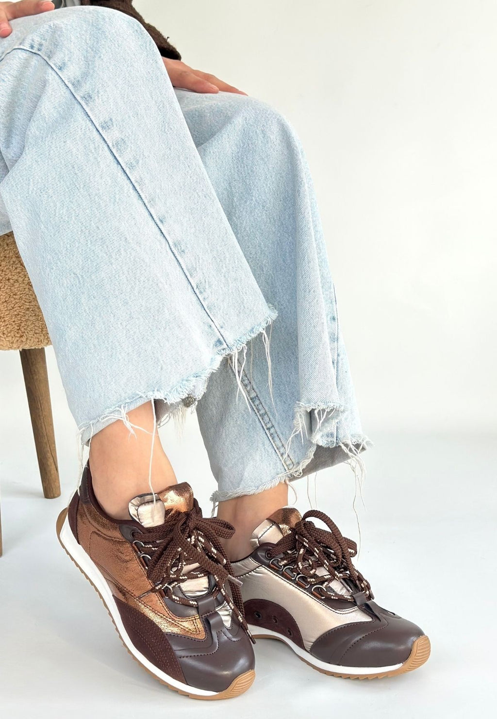 Ranu Premium Kahverengi Paraşüt Detaylı Kadın Spor Ayakkabı