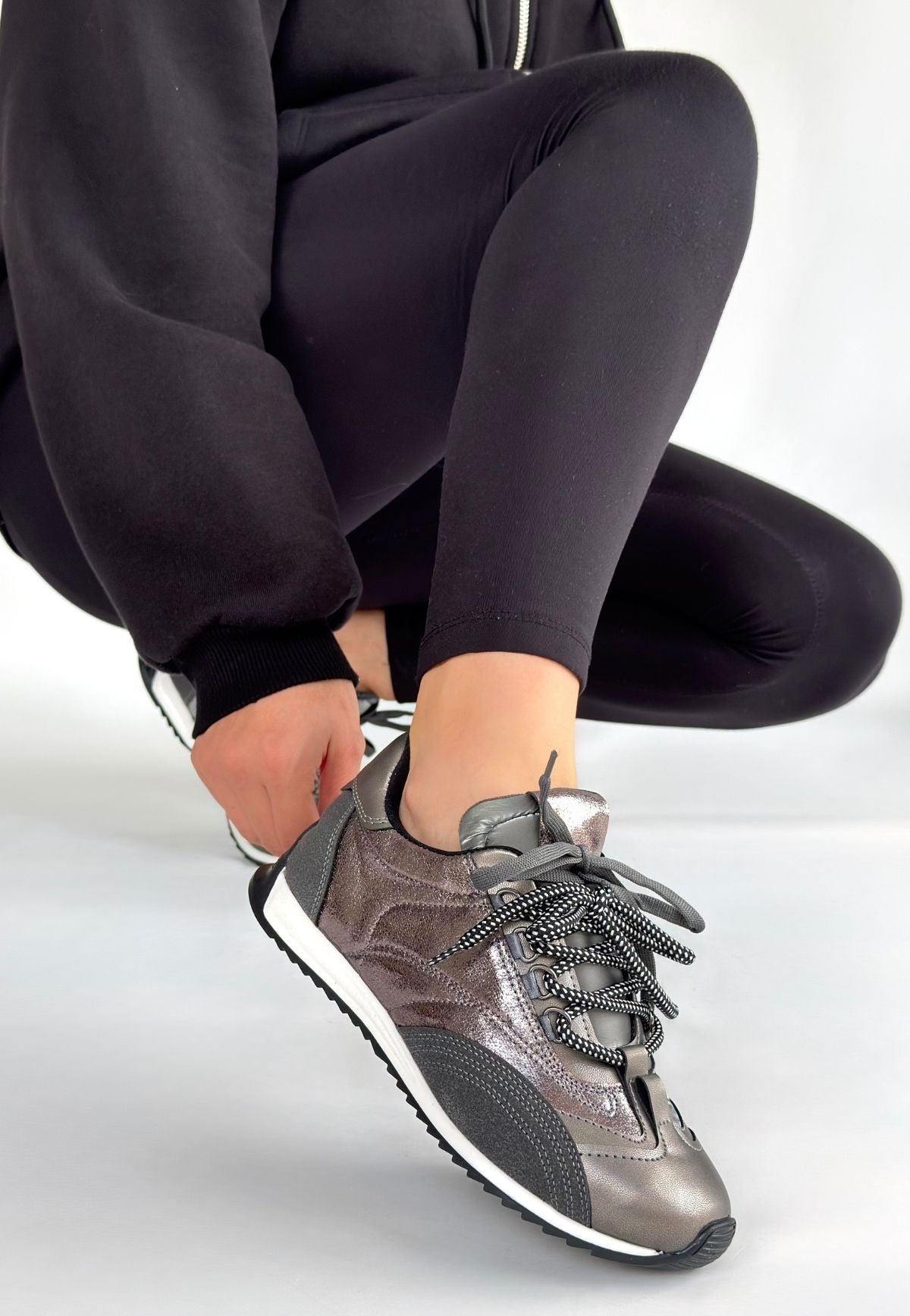 Ranu Premium Platin Paraşüt Detaylı Kadın Spor Ayakkabı