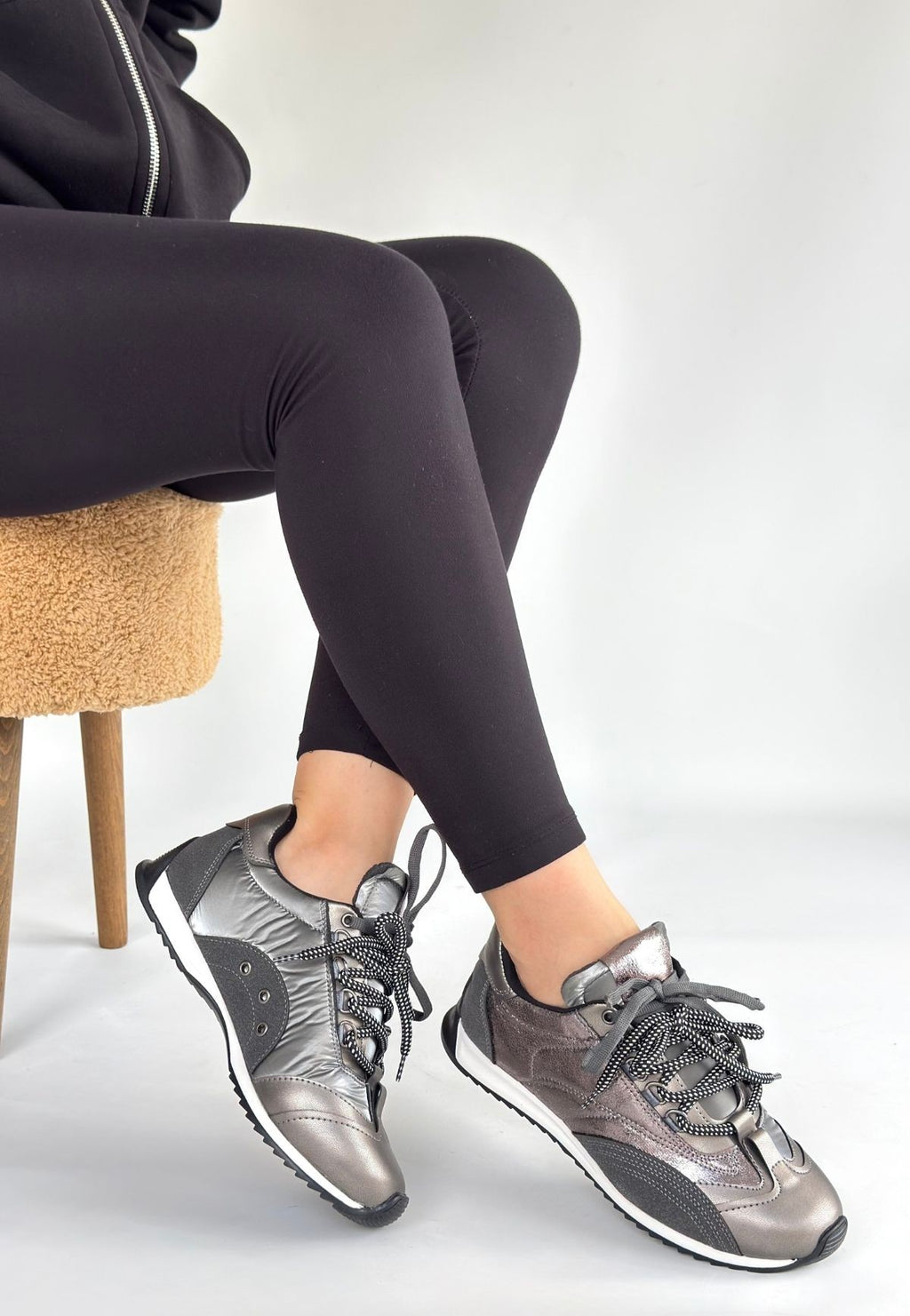 Ranu Premium Platin Paraşüt Detaylı Kadın Spor Ayakkabı