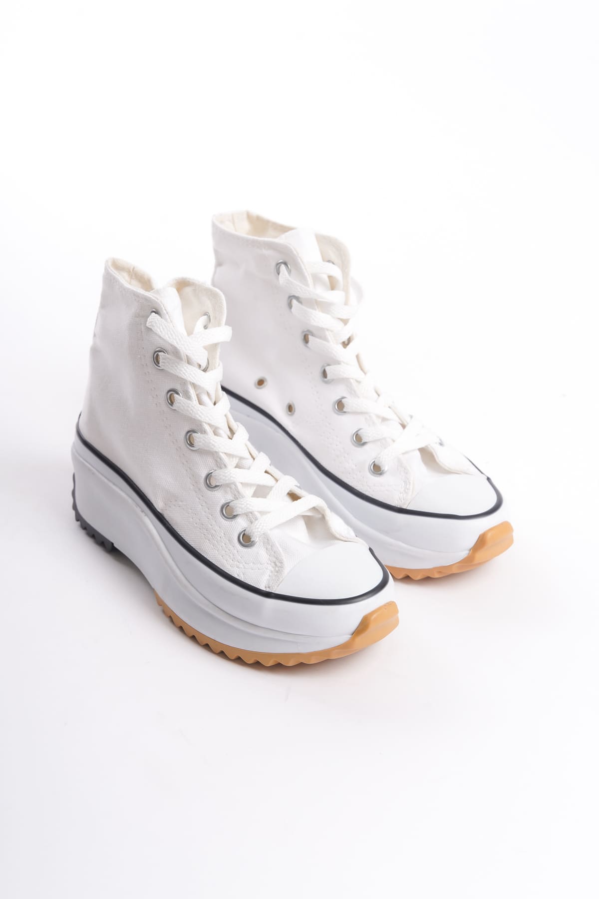 VENICE Lace-Up Orthopedic Sole High-Top Linen Women's Sneaker - White