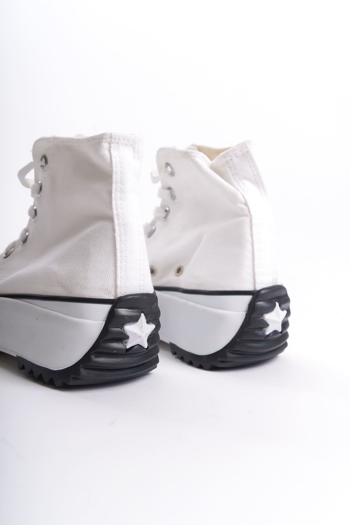 VENICE Lace-Up Orthopedic Sole High-Top Linen Women's Sneaker - White