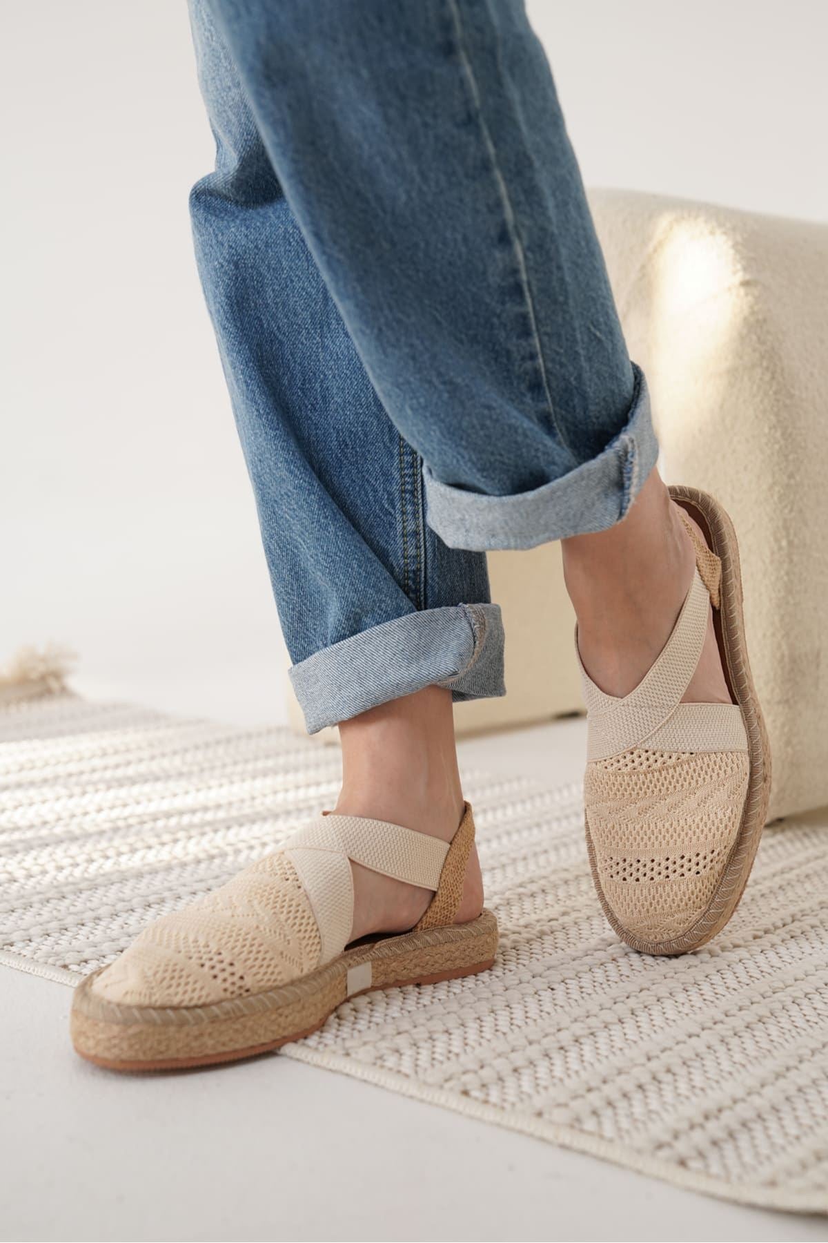 Rosa Premium Linen Comfortable Beige Women's Sandals