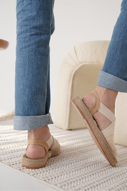 Rosa Premium Linen Comfortable Beige Women's Sandals