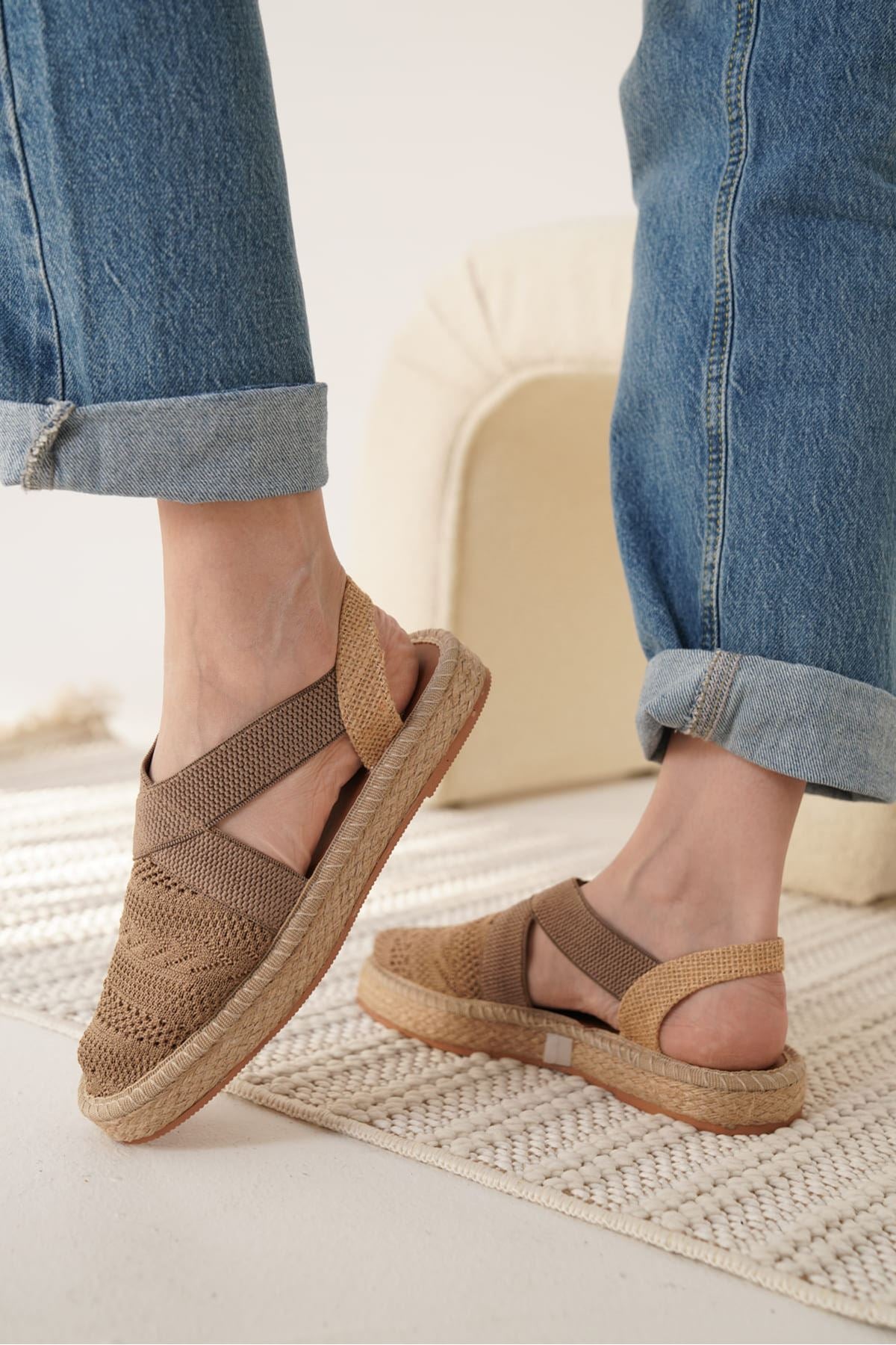 Rosa Premium Linen Comfortable Mink Women's Sandals