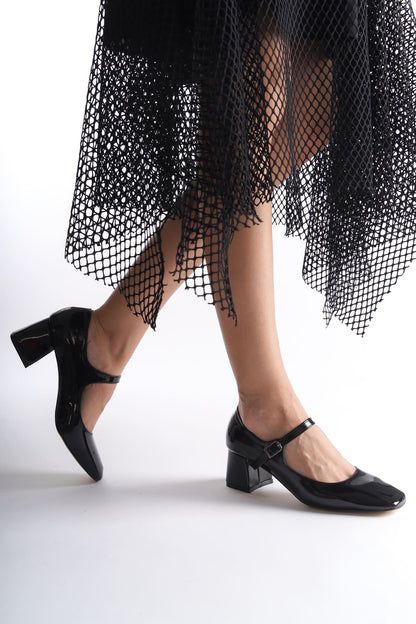 Rosalie Premium Black Patent Leather High Heel Women's Shoes