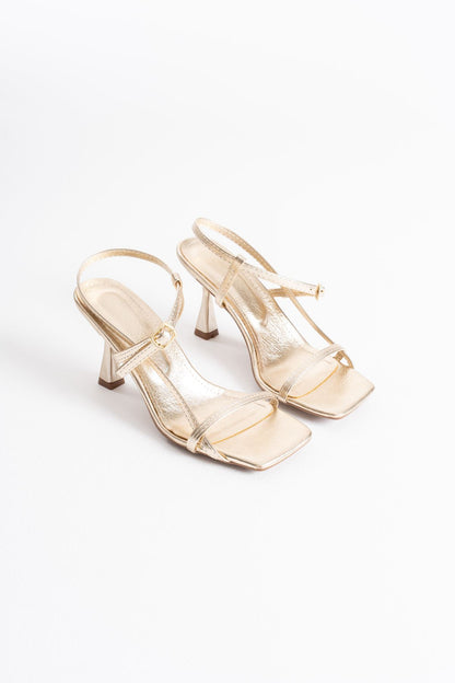 Rossie Premium Women's Gold Heeled Sandals