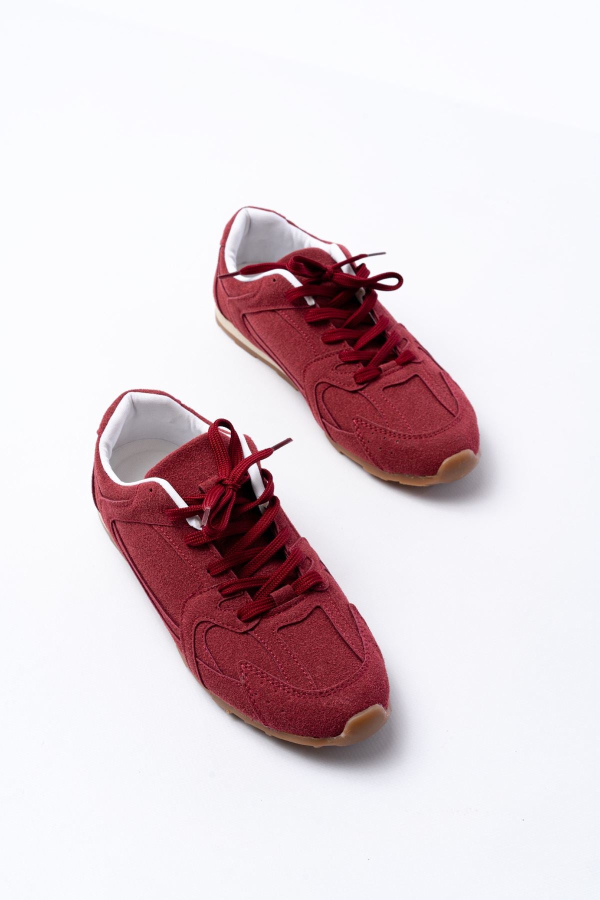 ZRİNRS-01 Premium Bordo Süet İnce Taban Günlük Sneaker