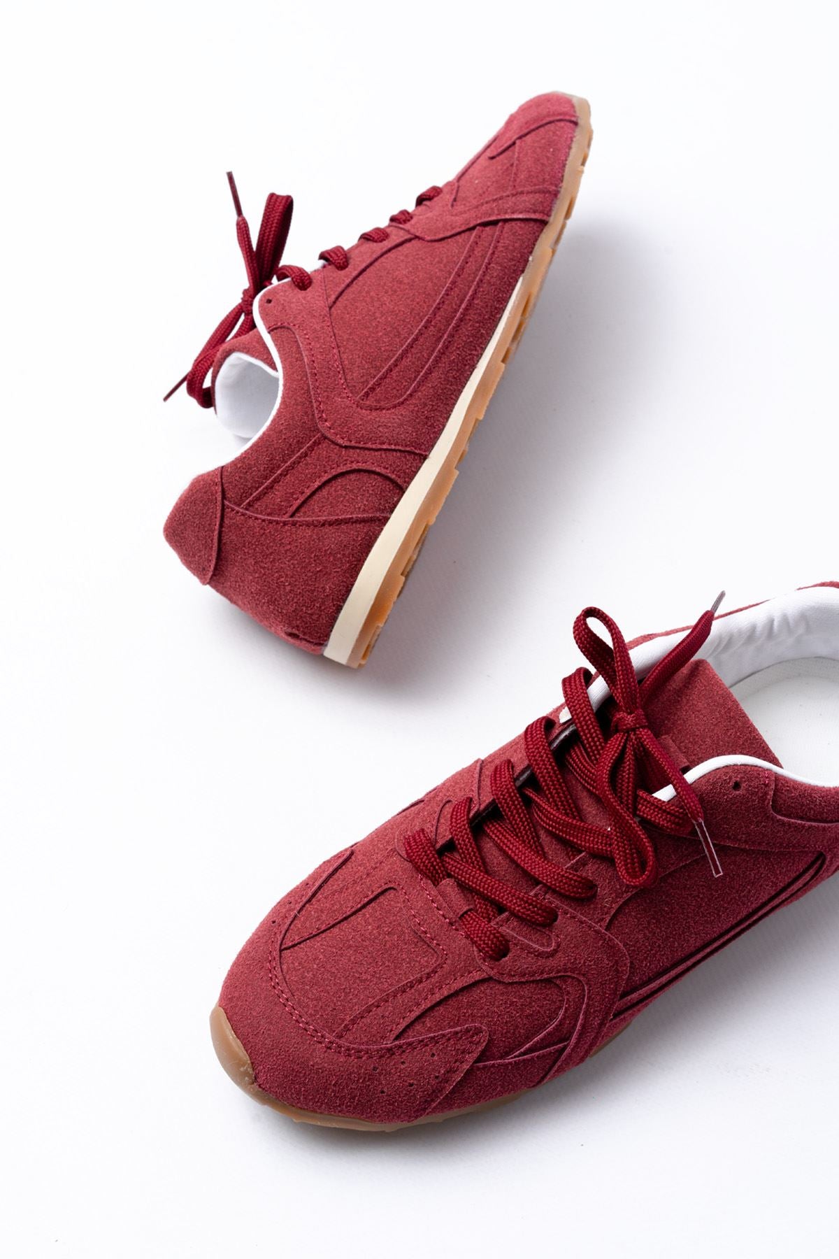 ZRİNRS-01 Premium Bordo Süet İnce Taban Günlük Sneaker