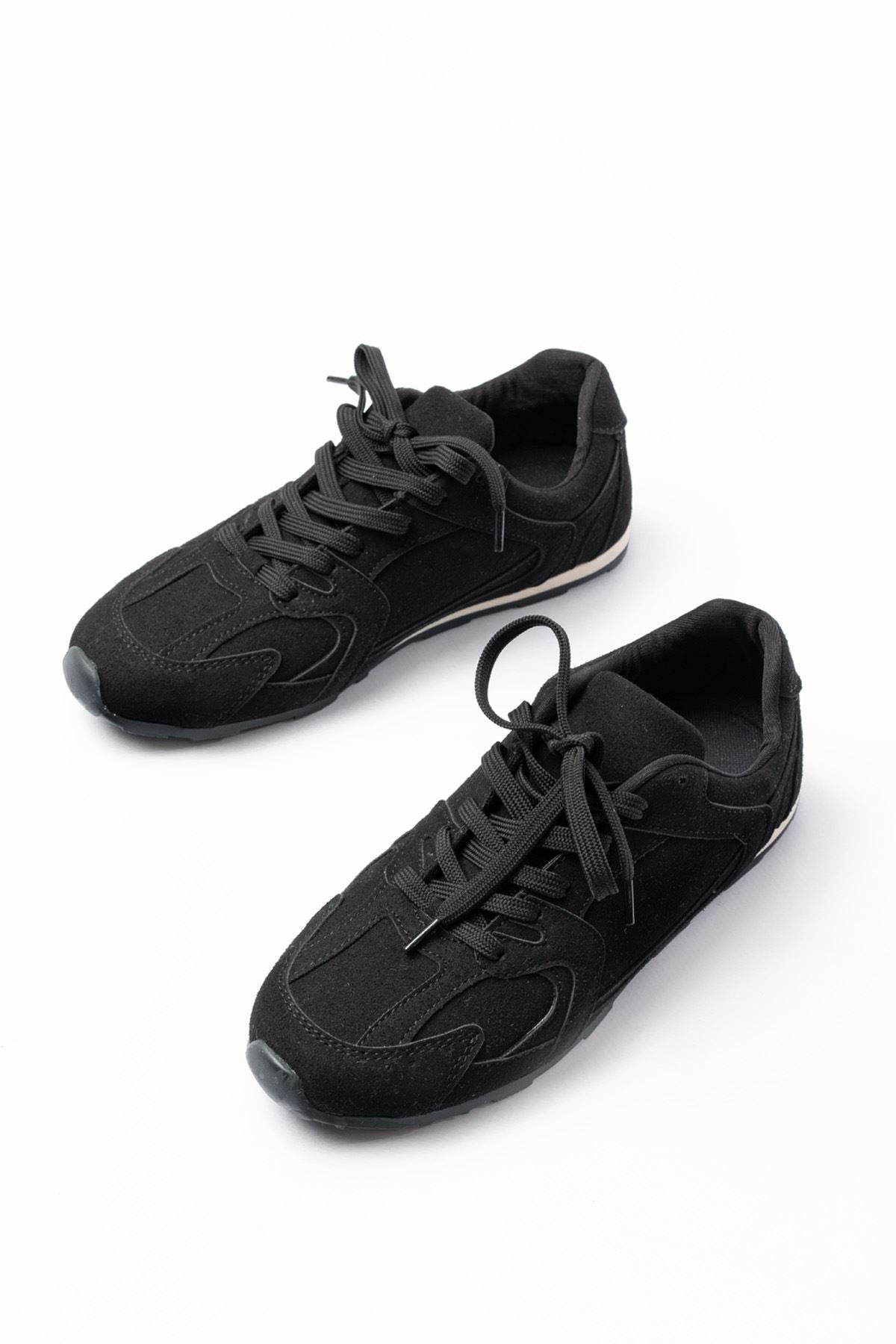 ZRİNRS-01 Premium Siyah Süet İnce Taban Günlük Sneaker