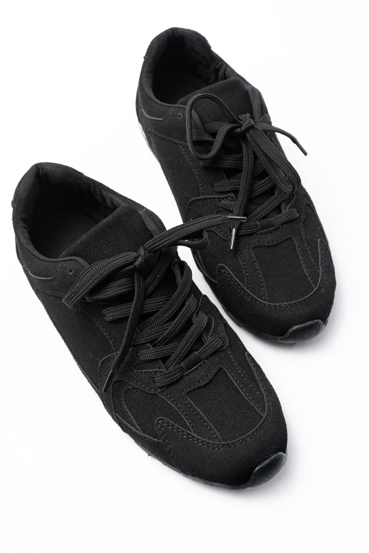 ZRİNRS-01 Premium Siyah Süet İnce Taban Günlük Sneaker