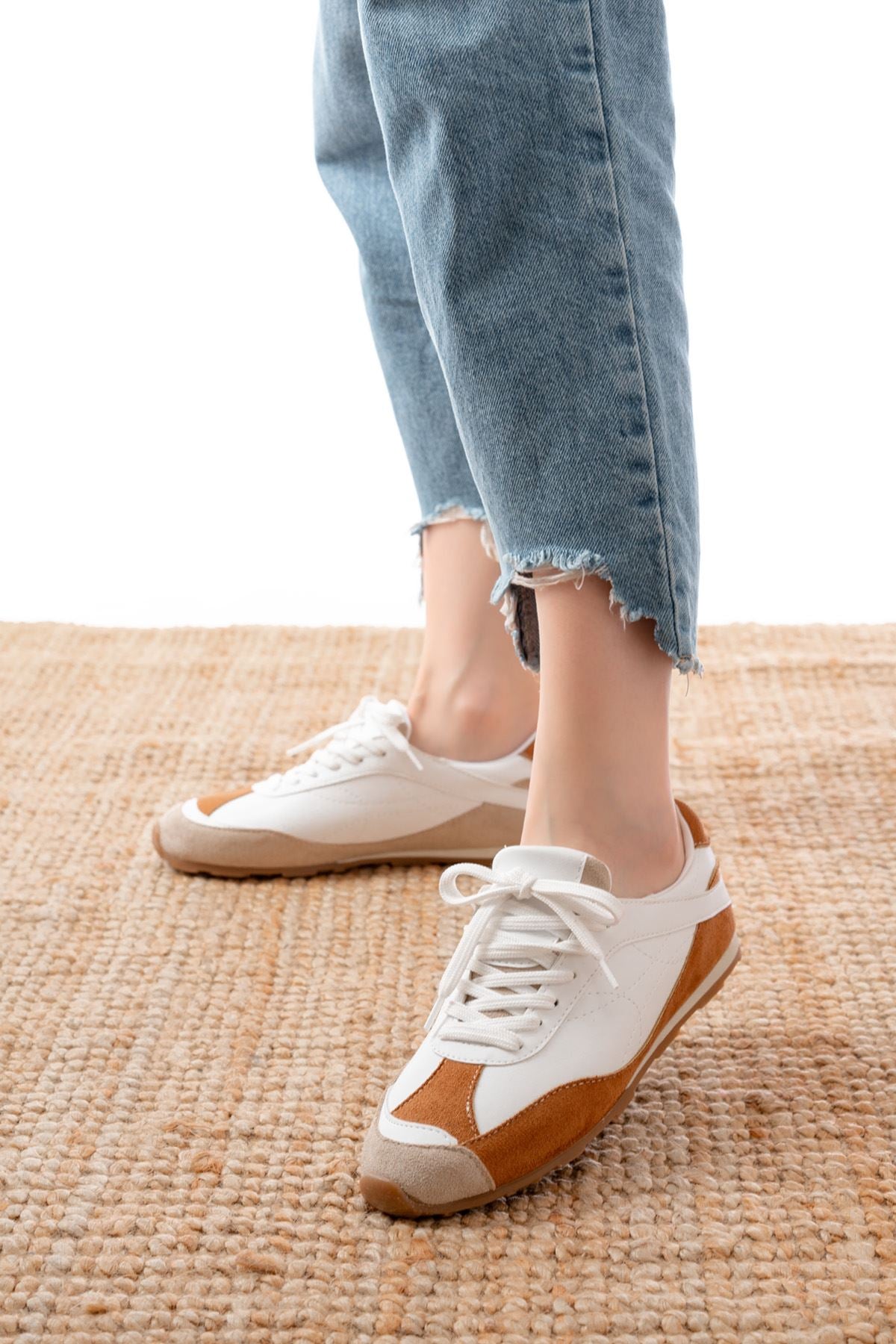 ZRİNRS-02 Premium Taba Garni İnce Taban Kadın Sneaker