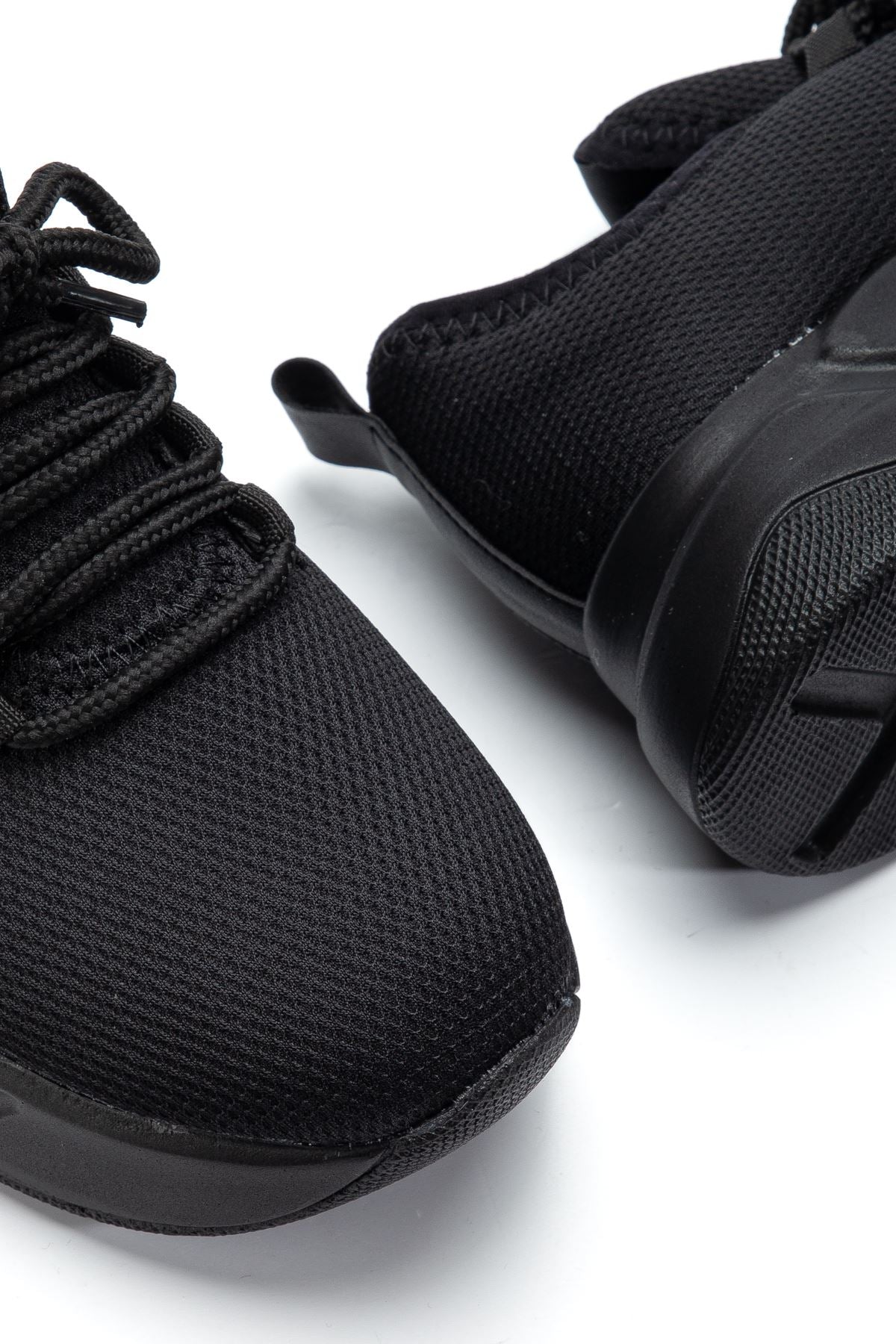 ZRİN-400 Premium Siyah Bağcıklı Triko Ortopedik Taban Kadın Sneaker