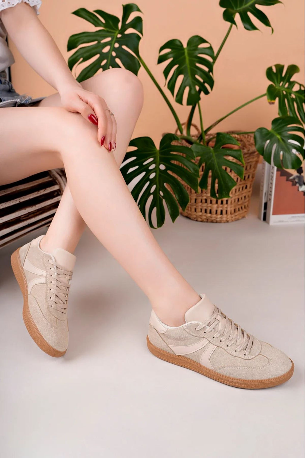 ZRC621 - Ortopedik Taban Günlük Kadın Sneaker Kum