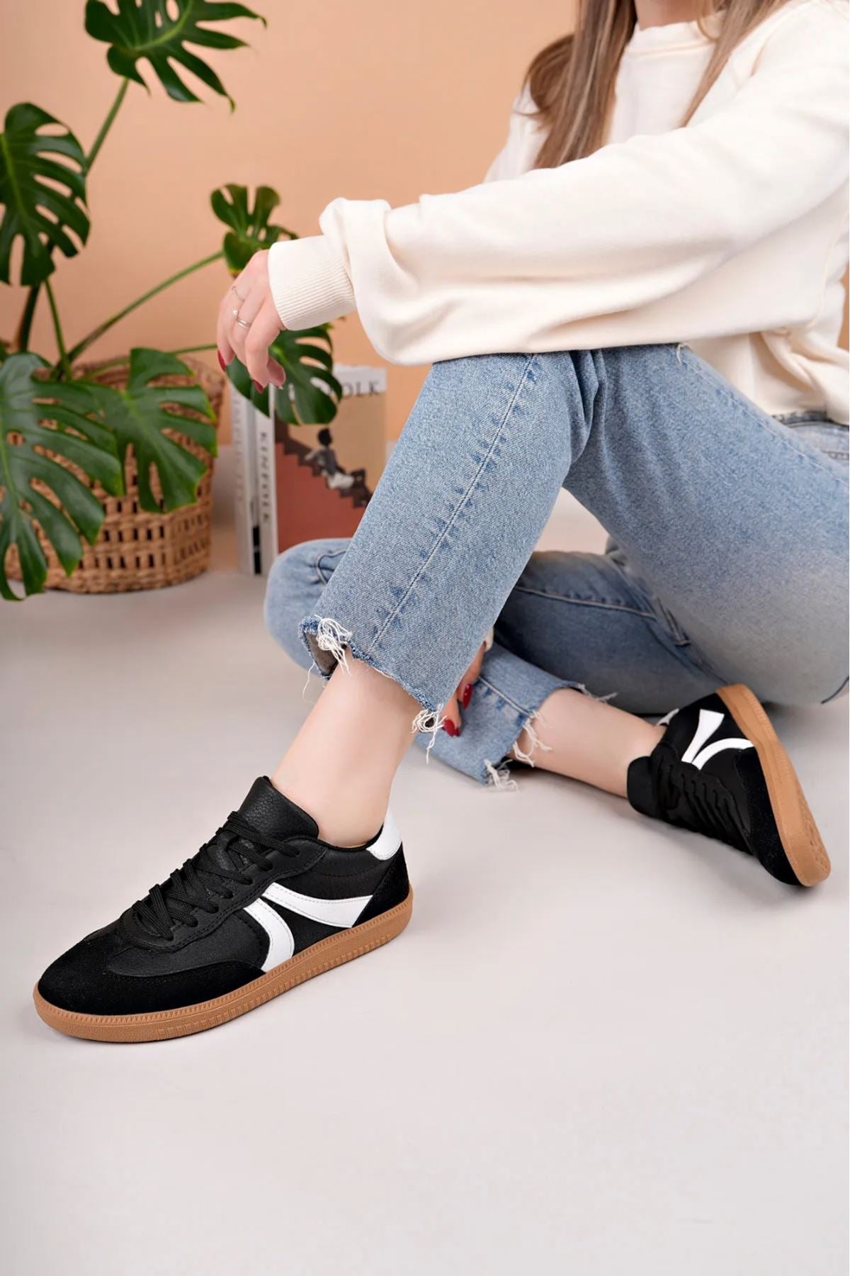 ZRC621 - Ortopedik Taban Günlük Kadın Sneaker Siyah