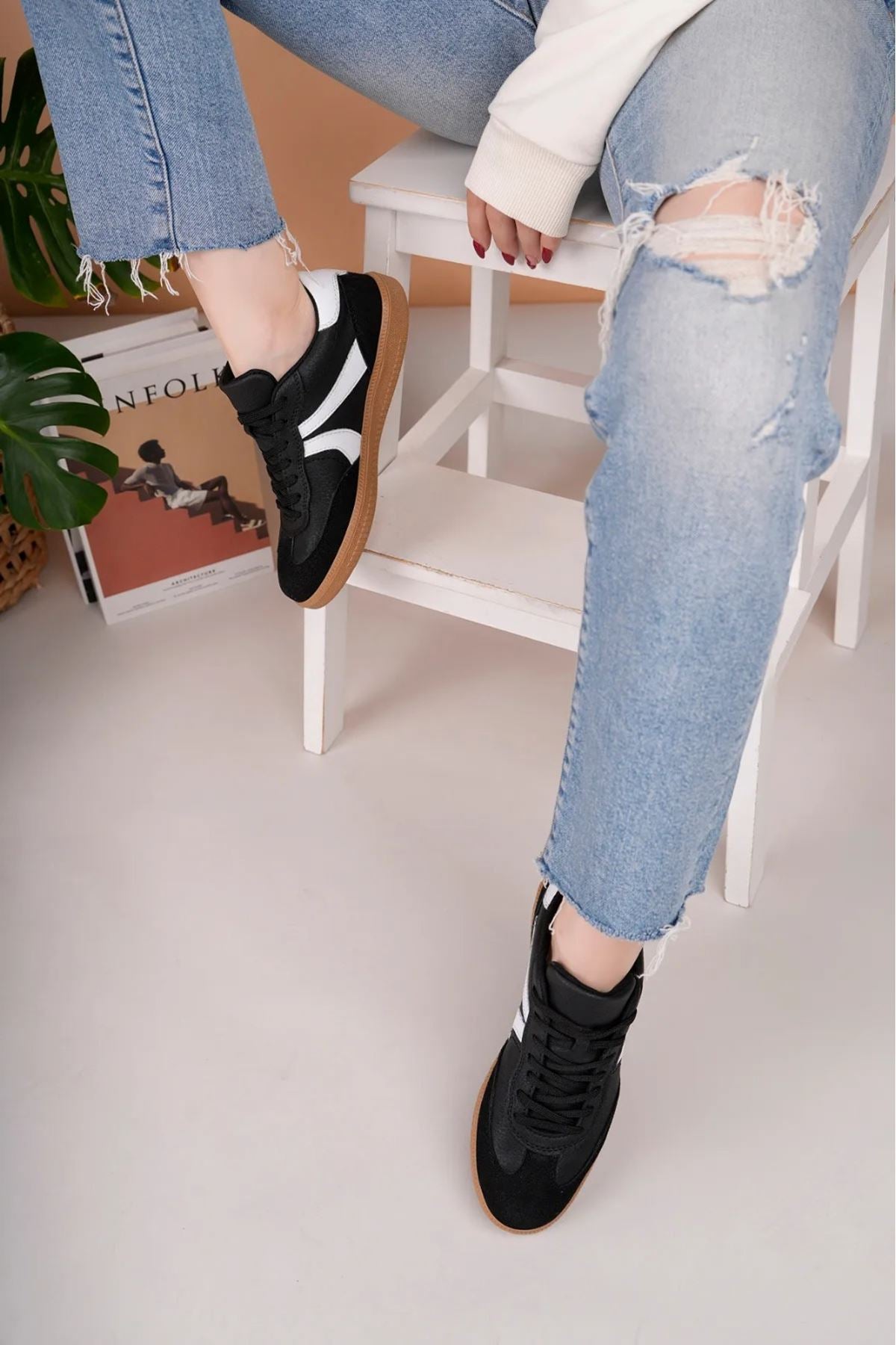 ZRC621 - Ortopedik Taban Günlük Kadın Sneaker Siyah