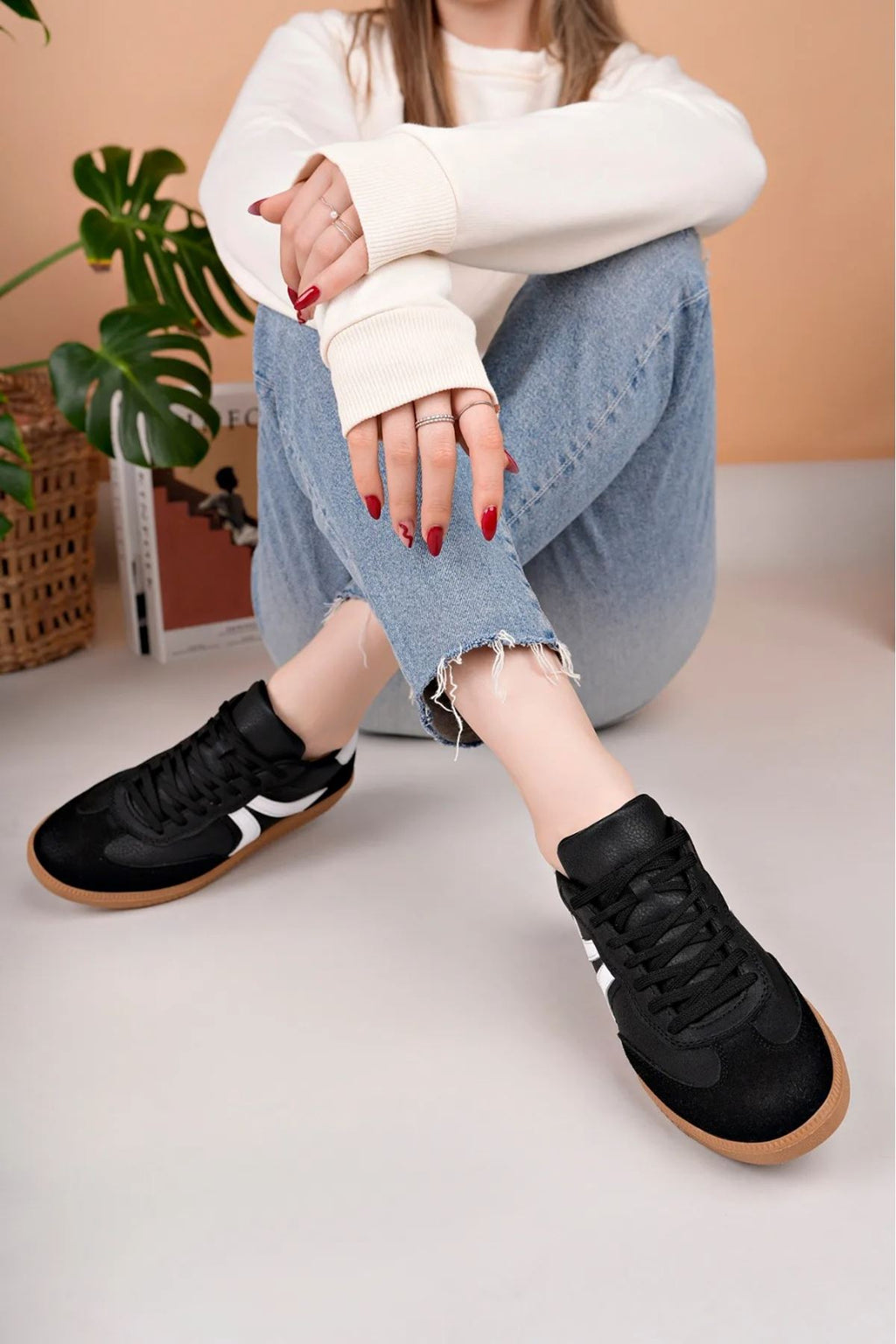 ZRC621 - Ortopedik Taban Günlük Kadın Sneaker Siyah