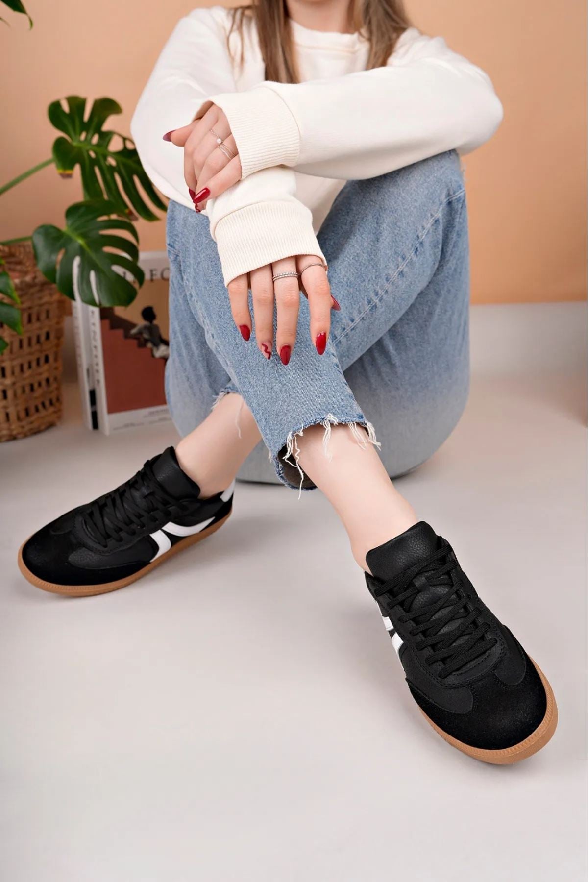 ZRC621 - Ortopedik Taban Günlük Kadın Sneaker Siyah