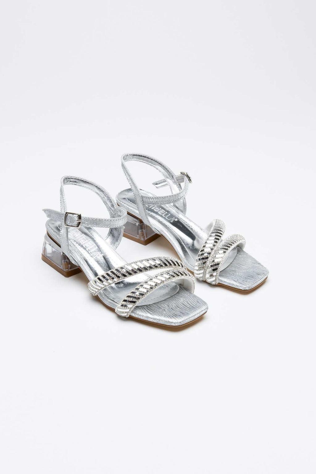 Rule Premium Silver Stone Women's Transparent Heeled Sandals