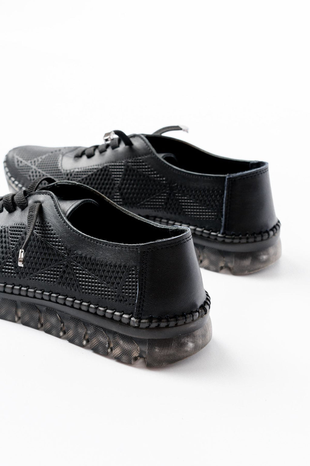 ZRİN-365 Siyah Desenli Hakiki Deri Tam Ortopedik Comfort Spor Babet