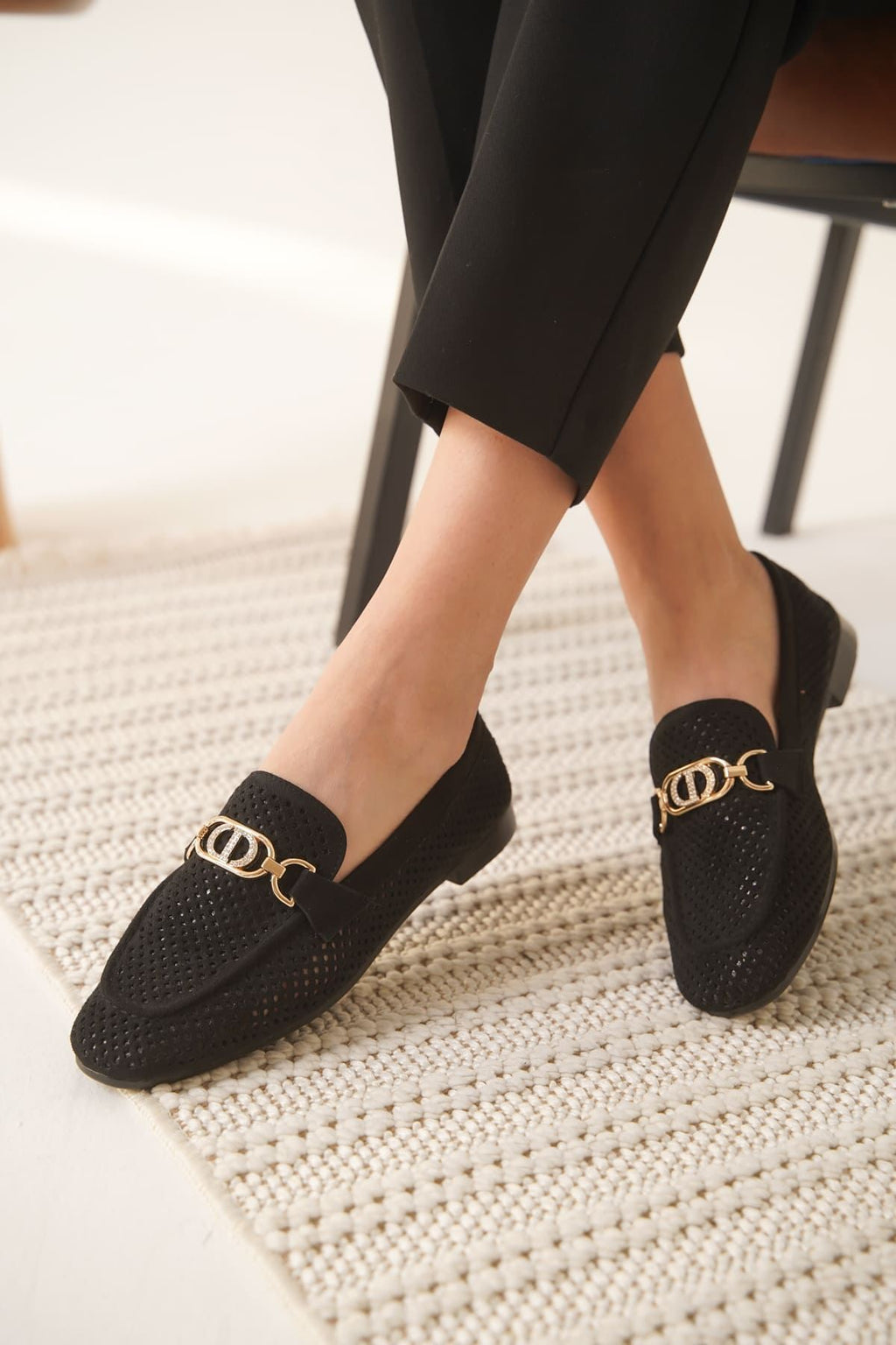 Sally Premium Kadın Siyah Vizon Günlük Babet